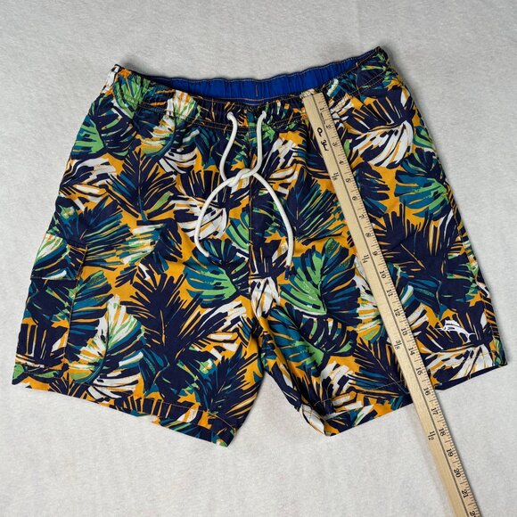 Tommy Bahama Men’s Swim Trunks Lined Shorts Size Med Hawaiian Print Palm Trees - Picture 3 of 9